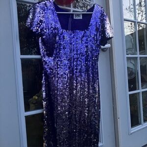 Love Shimmering Purple Sequin Mini Dress